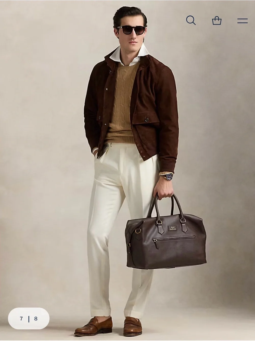 NEW Polo Ralph Lauren Dark Brown Leather Duffle Bag
